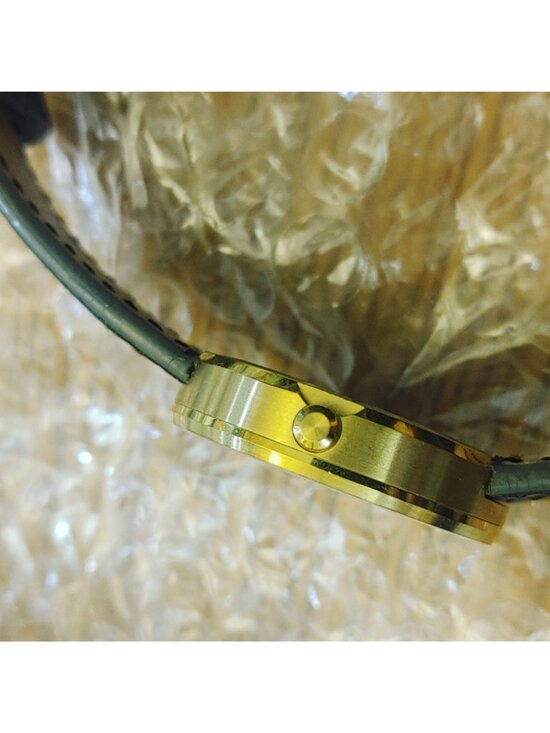 Uniform Wares Gold Watch Lugless Silhouette M35 Swiss Black Calf Leather Strap main image 8